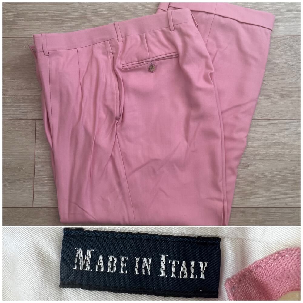 Ralph Lauren Polo Made in Italy Pink 100% Cashmere Men’s Dress Pants Size 42R JP